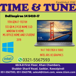INSPIRON 14 5410 |11th GEN I7-11370H | 8GB (4GBx2) | 512 GB M.2 PCIE NVME SSD HDD | WINDOW 10 HOME SINGLE LANGUAGE ENGLISH | MS OFFICE HOME AND STUDENT 2019 | NO OPTICAL | WIFI/BT | INTEL IRIS Xe GRAPHICS | 14.0" FHD (1920 X 1080) ANTI GLARE NON TOUCH WVA DISPLAY | POWER BUTTON WITH FPR | PLATINUM SILVER | ESSENTIAL BACK PACK 15 ES1520P | BACKLIT KEYBOARD | MCAFEE MULTI DEVICE SECURITY 15M SUBSCRIPTION | 2 YR CARRY IN